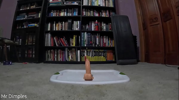 Chubby boy is curious what bouncing on dildo would feel like