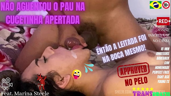 COULDN'T HOLD THE DICK IN HER TIGHT PUSSY, so the cumshot was in her mouth!